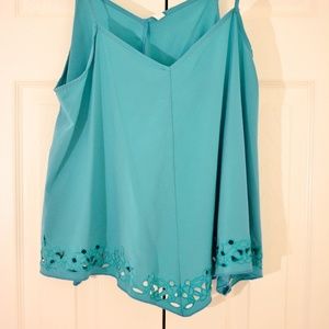 Green Spaghetti Strap Workout Top